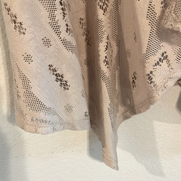 Maurice Women’s Vest Tan XL Lace Draped Open Front Aztec Asymmetrical Bohemian - Picture 7 of 14